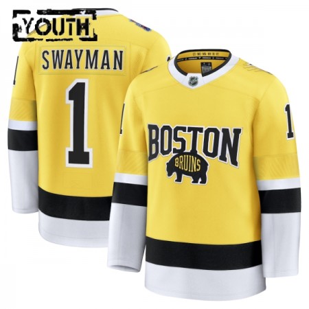 Lapsille NHL Boston Bruins Pelipaita Fanatics NHL Stadium Series Premium Jeremy Swayman 2025-26 Gold