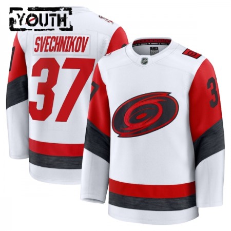 Lapsille NHL Carolina Hurricanes Pelipaita Fanatics Premium Andrei Svechnikov 2025-26 vieras Valkoinen