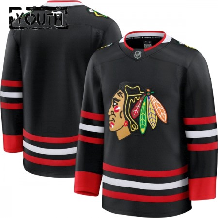 Lapsille NHL Chicago Blackhawks Pelipaita Custom Fanatics Premium 2025-26 Kolmas Musta