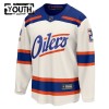 Lapsille NHL Edmonton Oilers Pelipaita Fanatics Premium Evan Bouchard 2025-26 Kolmas Valkoinen