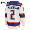 Lapsille NHL Edmonton Oilers Pelipaita Fanatics Premium Evan Bouchard 2025-26 Kolmas Valkoinen