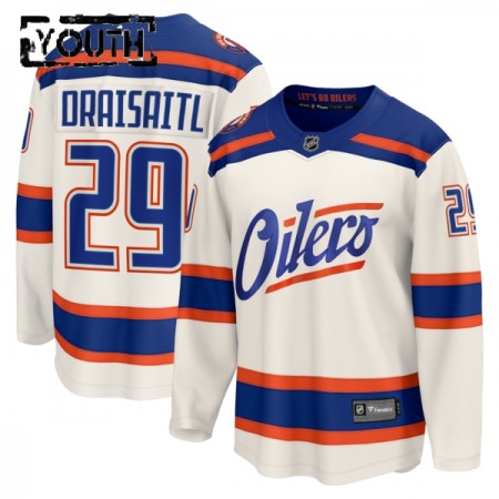 Lapsille NHL Edmonton Oilers Pelipaita Fanatics Premium Leon Draisaitl 2025-26 Kolmas Valkoinen