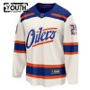 Lapsille NHL Edmonton Oilers Pelipaita Fanatics Premium Leon Draisaitl 2025-26 Kolmas Valkoinen