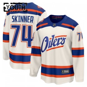 Lapsille NHL Edmonton Oilers Pelipaita Fanatics Premium Stuart Skinner 2025-26 Kolmas Valkoinen