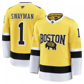 Miehille NHL Boston Bruins Pelipaita Fanatics NHL Stadium Series Premium Jeremy Swayman 2025-26 Gold