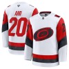 Miehille NHL Carolina Hurricanes Pelipaita Fanatics Premium Sebastian Aho 2025-26 vieras Valkoinen