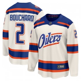 Miehille NHL Edmonton Oilers Pelipaita Fanatics Premium Evan Bouchard 2025-26 Kolmas Valkoinen