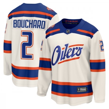 Miehille NHL Edmonton Oilers Pelipaita Fanatics Premium Evan Bouchard 2025-26 Kolmas Valkoinen
