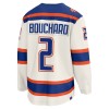 Miehille NHL Edmonton Oilers Pelipaita Fanatics Premium Evan Bouchard 2025-26 Kolmas Valkoinen