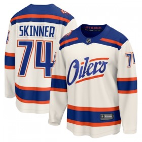 Miehille NHL Edmonton Oilers Pelipaita Fanatics Premium Stuart Skinner 2025-26 Kolmas Valkoinen