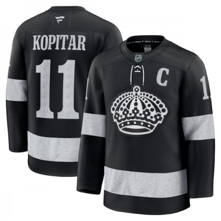 Miehille NHL Los Angeles Kings Pelipaita Fanatics Premium Anze Kopitar 2025-26 Kolmas Musta