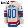 Lapsille NHL New York Rangers Pelipaita Custom Fanatics Premium 2025-26 Winter Classic Valkoinen