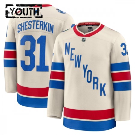 Lapsille NHL New York Rangers Pelipaita Fanatics Premium Igor Shesterkin 2025-26 Winter Classic Valkoinen