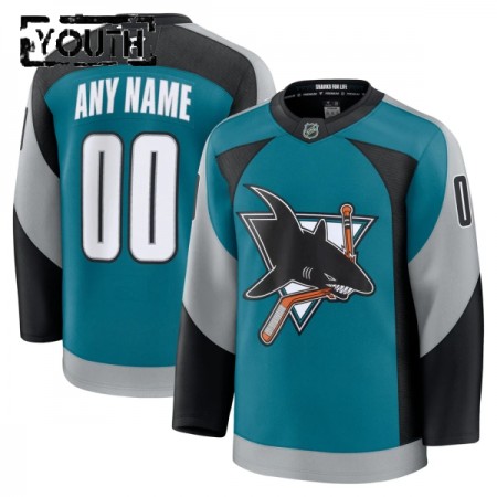 Lapsille NHL San Jose Sharks Pelipaita Custom Fanatics Premium 2025-26 Kolmas Teal