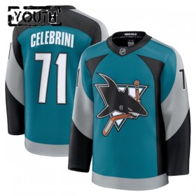 Lapsille NHL San Jose Sharks Pelipaita Fanatics Premium Macklin Celebrini 2025-26 Kolmas Teal