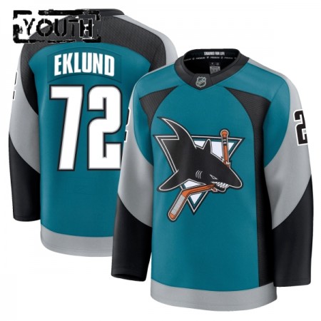 Lapsille NHL San Jose Sharks Pelipaita Fanatics Premium William Eklund 2025-26 Kolmas Teal