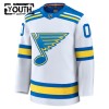 Lapsille NHL St. Louis Blues Pelipaita Custom Fanatics Premium 2025-26 vieras Valkoinen