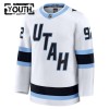 Lapsille Pelipaita Utah Hockey Club Fanatics Premium Logan Cooley vieras Valkoinen