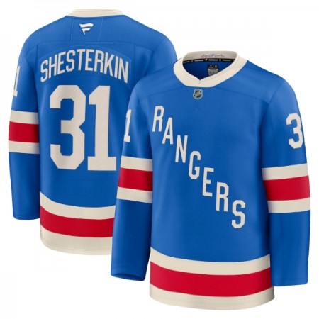 Miehille NHL New York Rangers Pelipaita Fanatics Centennial Premium Igor Shesterkin 2025-26 Sininen