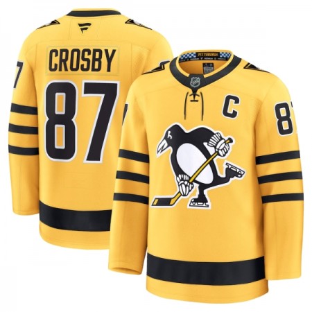 Miehille NHL Pittsburgh Penguins Pelipaita Fanatics Premium Sidney Crosby 2025-26 Kolmas Gold