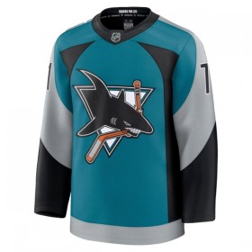 Miehille NHL San Jose Sharks Pelipaita Fanatics Premium Macklin Celebrini 2025-26 Kolmas Teal