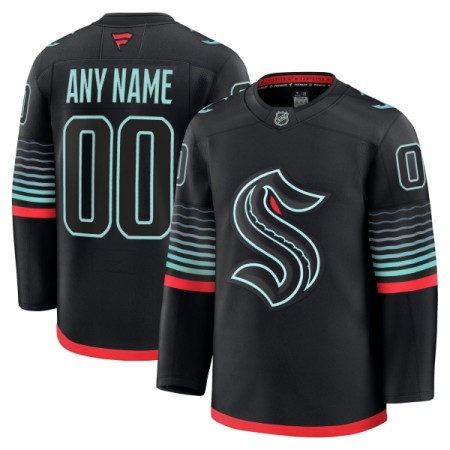 Miehille NHL Seattle Kraken Pelipaita Custom Fanatics Premium 2025-26 Kolmas Musta