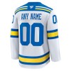 Miehille NHL St. Louis Blues Pelipaita Custom Fanatics Premium 2025-26 vieras Valkoinen