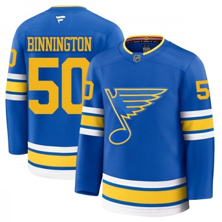 Miehille NHL St. Louis Blues Pelipaita Fanatics Premium Binnington Jordan 2025-26 koti Sininen