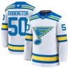 Miehille NHL St. Louis Blues Pelipaita Fanatics Premium Binnington Jordan 2025-26 vieras Valkoinen