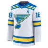 Miehille NHL St. Louis Blues Pelipaita Fanatics Premium Robert Thomas 2025-26 vieras Valkoinen
