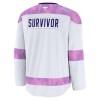 Miehille Pelipaita Custom Utah Hockey Club Fanatics Hockey Fights Cancer Practice Valkoinen