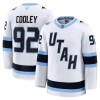 Miehille Pelipaita Utah Hockey Club Fanatics Premium Logan Cooley vieras Valkoinen