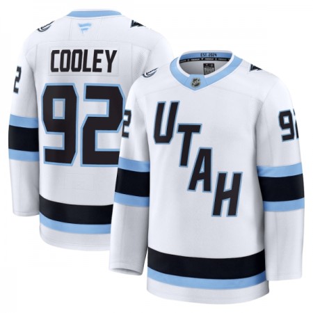 Miehille Pelipaita Utah Hockey Club Fanatics Premium Logan Cooley vieras Valkoinen