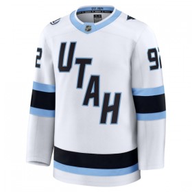 Miehille Pelipaita Utah Hockey Club Fanatics Premium Logan Cooley vieras Valkoinen